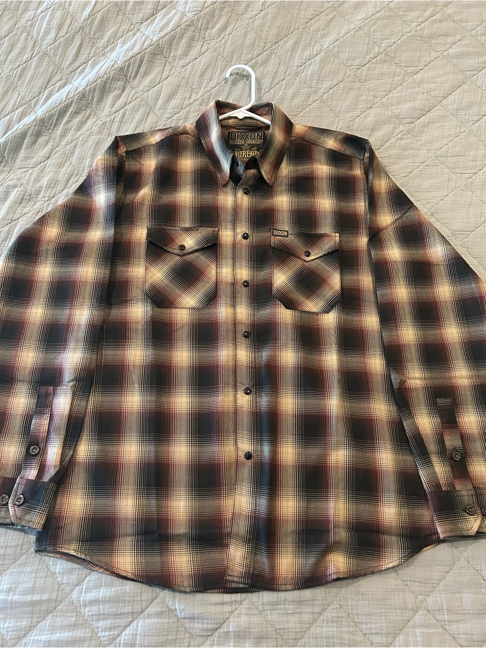 DIXXON Brown and Black Plaid Men's Button-Up Shirt